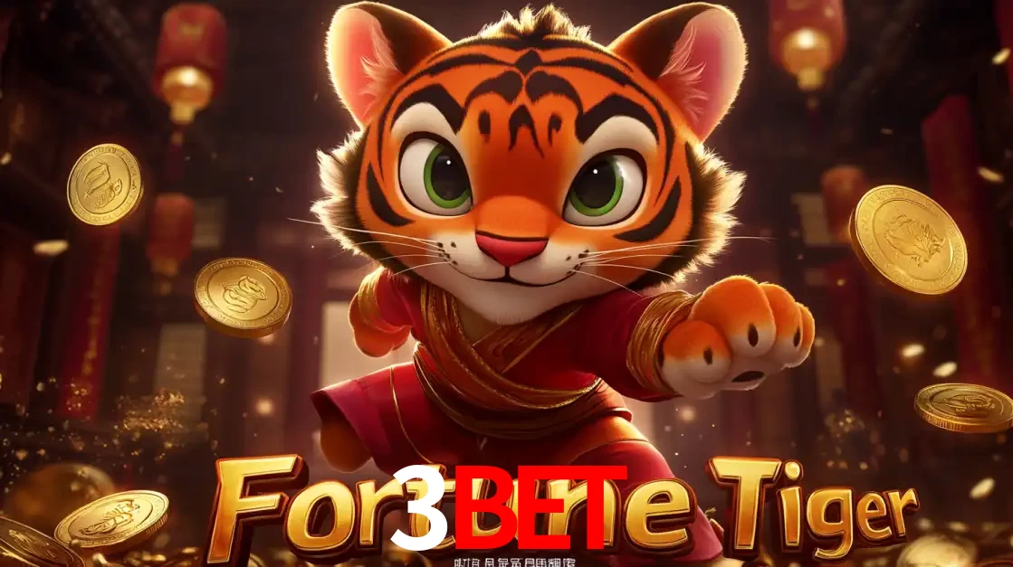 O carismático mascote do jogo de slot Fortune Tiger, um tigre fofo em pose de artes marciais, pronto para trazer sorte e multiplicadores de ganhos no cassino online 3bet.
